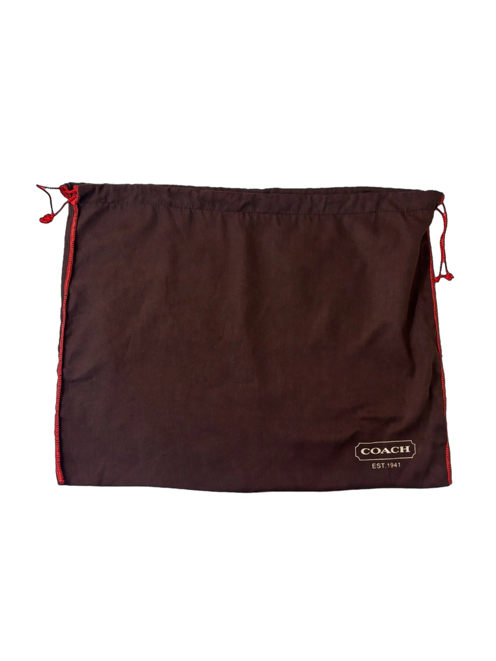 Coach Dust Bag Medium 16x13.5 Brown Red Drawstring Shoulder Bag
